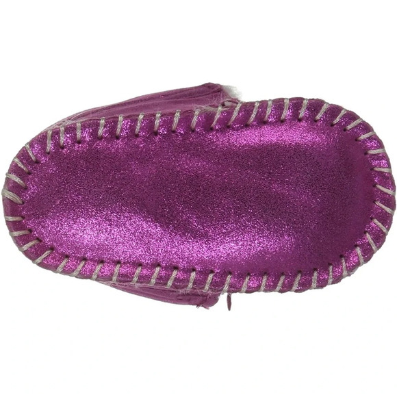 Lamo Baby-Girl's Moc Moccasin, Pink Glitter, Infant - Picture 3 of 9
